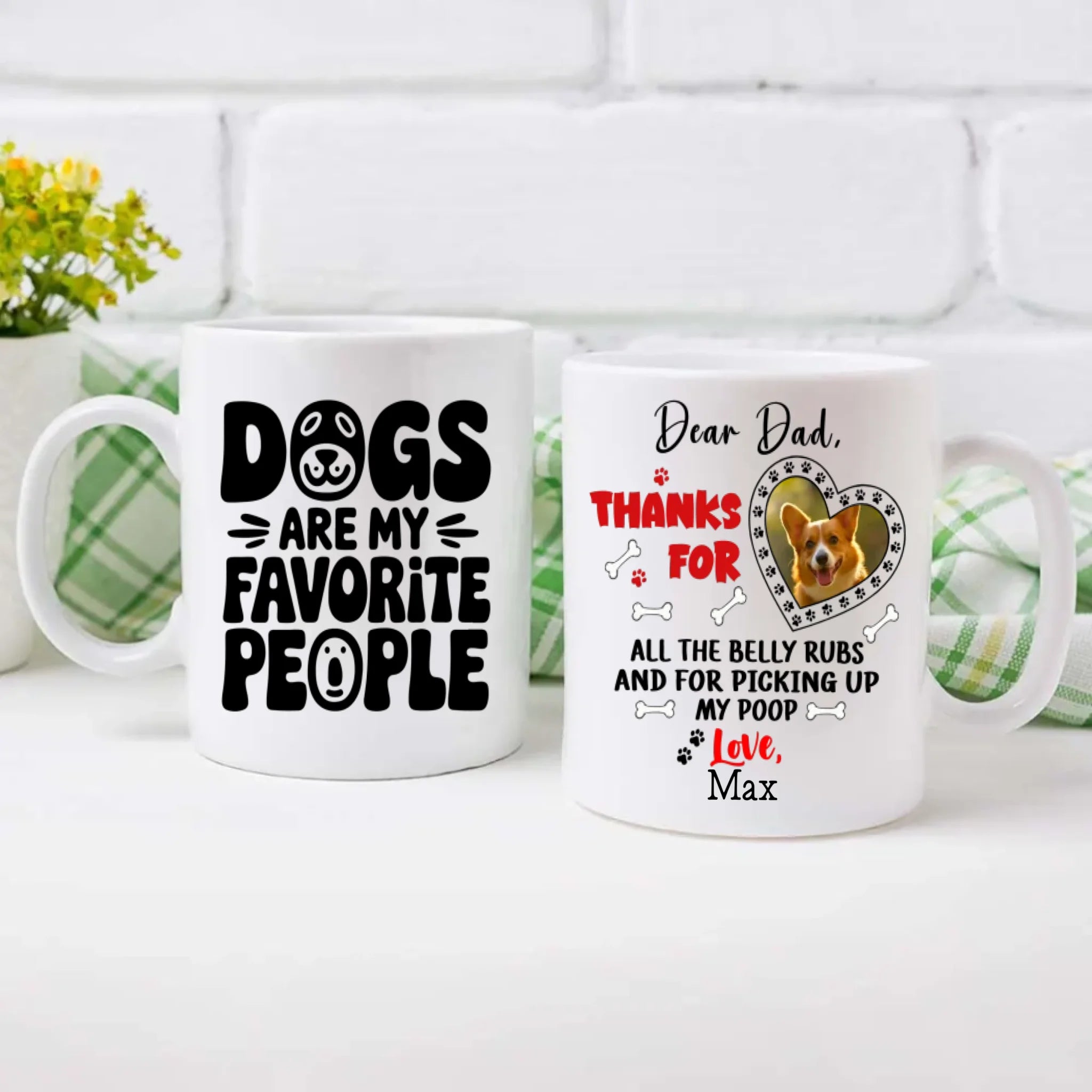 Dogs Are My Favorite People – Personalized Mug for Dog Dad, Custom Pet Photo Gift - 89Prints