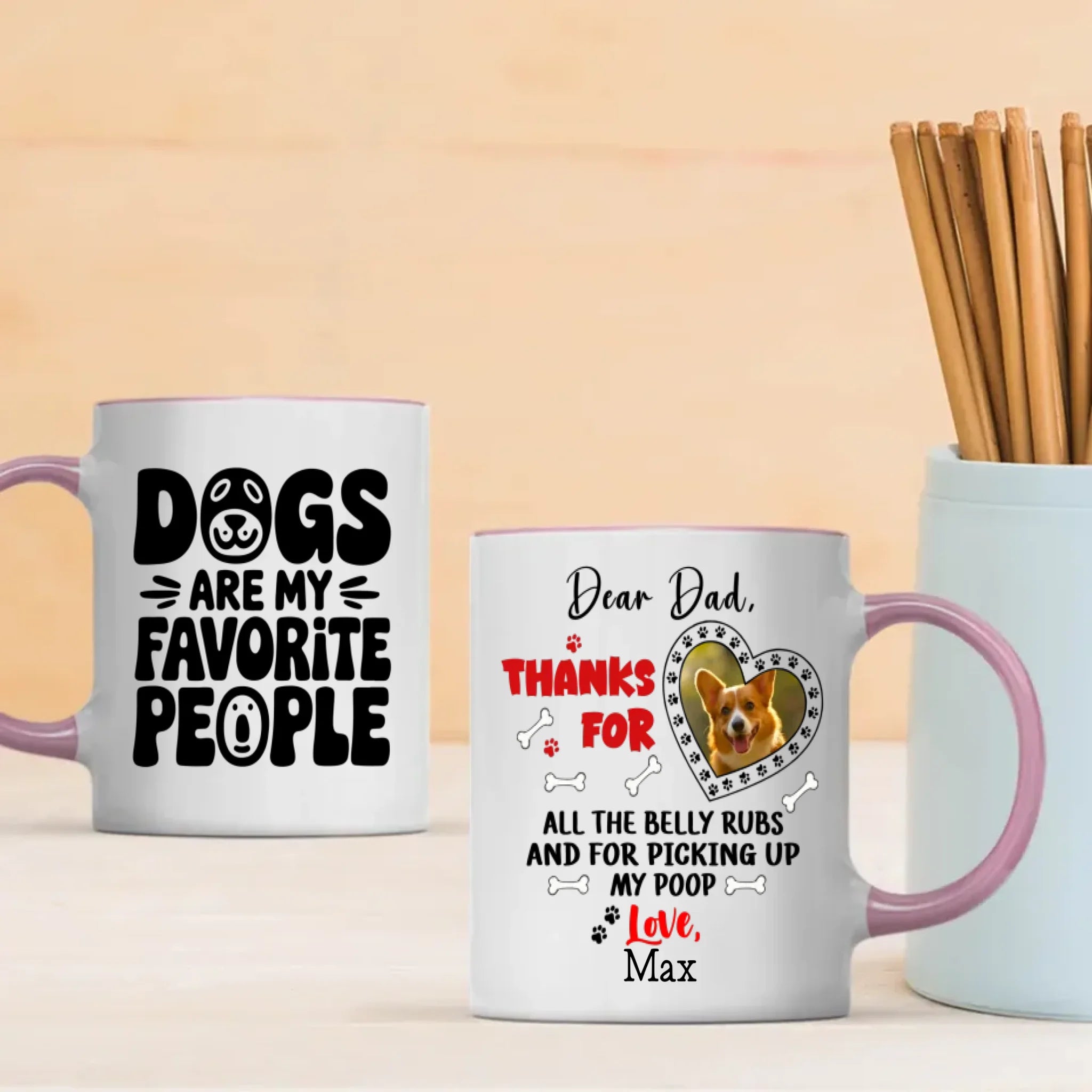 Dogs Are My Favorite People – Personalized Mug for Dog Dad, Custom Pet Photo Gift - 89Prints