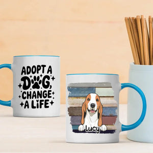 Adopt a Dog, Change a Life – Personalized Dog Lover Mug with Custom Dog Name - 89Prints