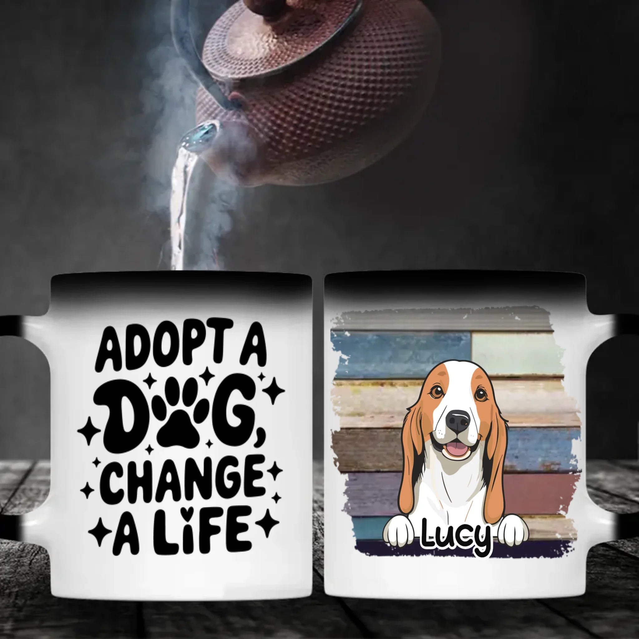 Adopt a Dog, Change a Life – Personalized Dog Lover Mug with Custom Dog Name - 89Prints