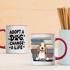 Adopt a Dog, Change a Life – Personalized Dog Lover Mug with Custom Dog Name - 89Prints