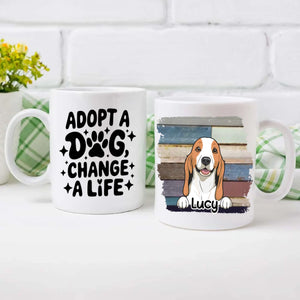 Adopt a Dog, Change a Life – Personalized Dog Lover Mug with Custom Dog Name - 89Prints