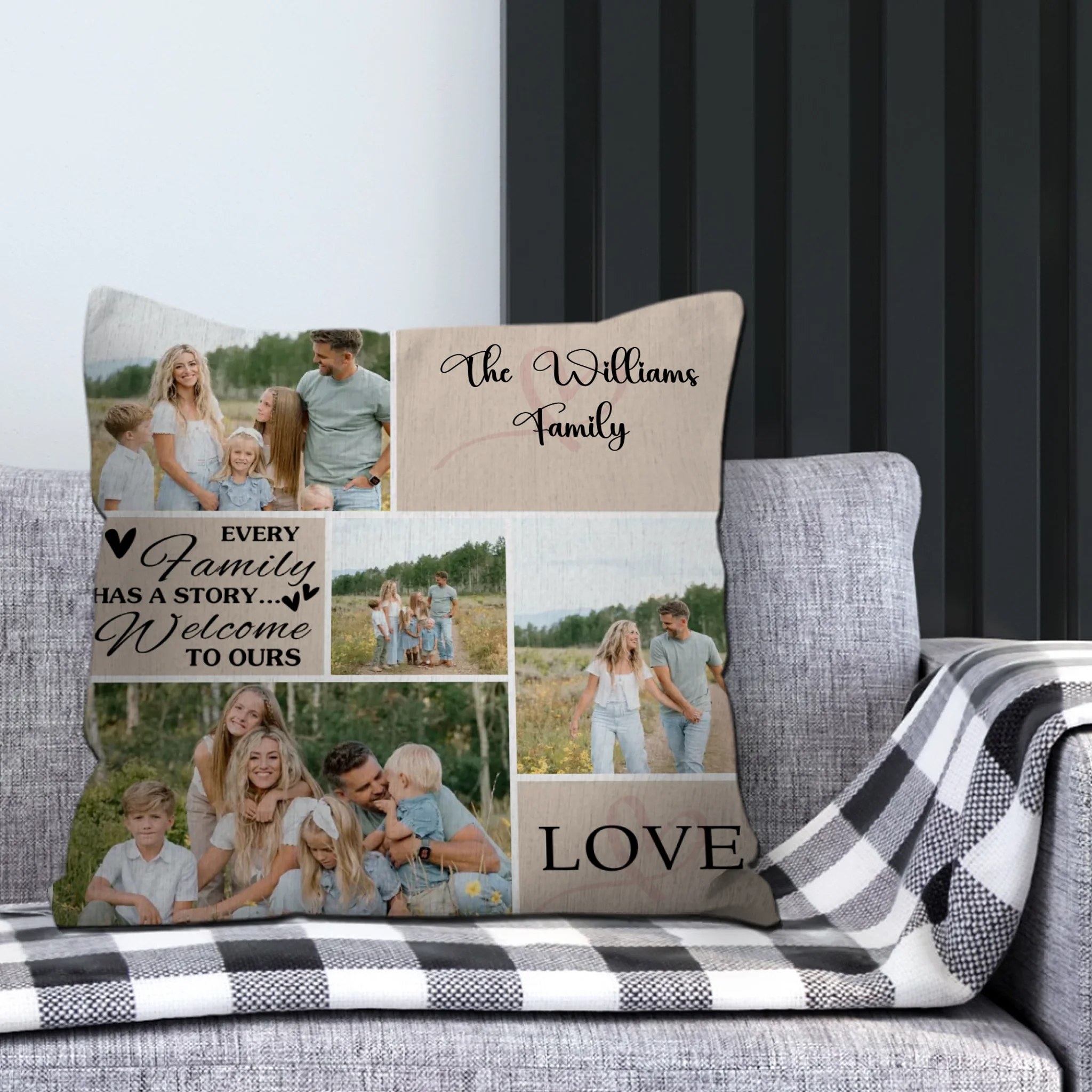 Custom Family Pillow – Love, Laughter & Togetherness - 89Prints