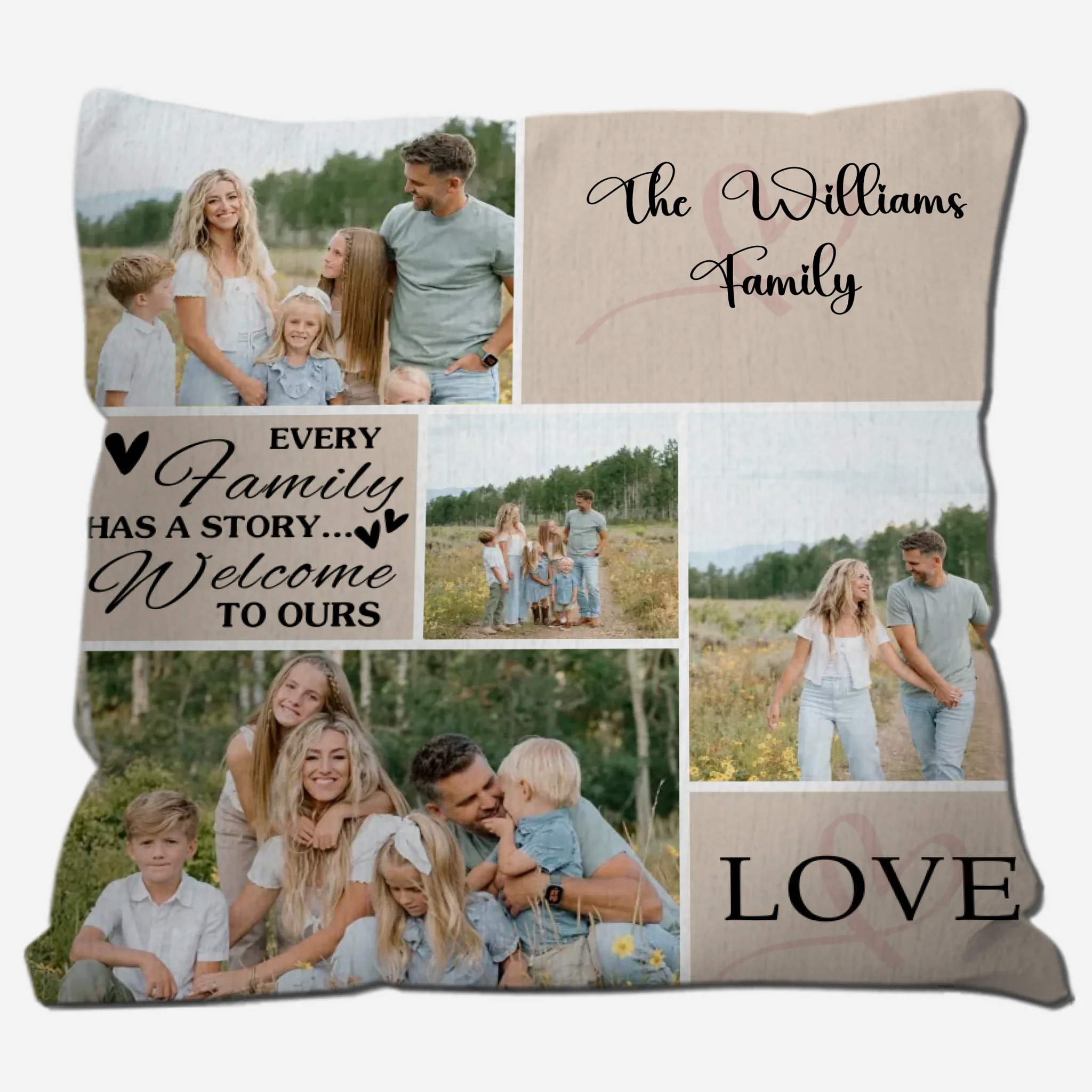 Custom Family Pillow – Love, Laughter & Togetherness - 89Prints