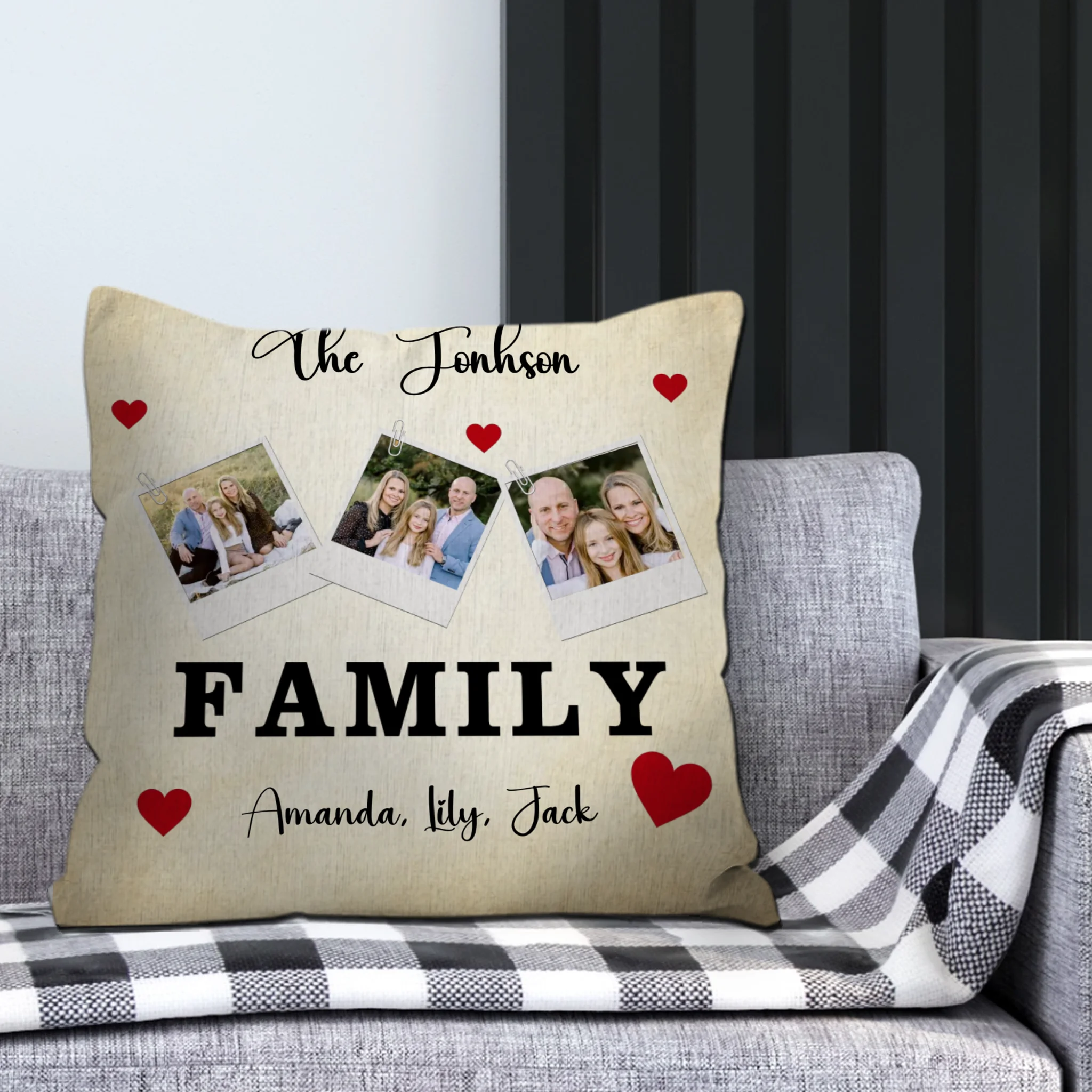 Custom Family Pillow – Add Warmth & Style to Your Home - 89Prints