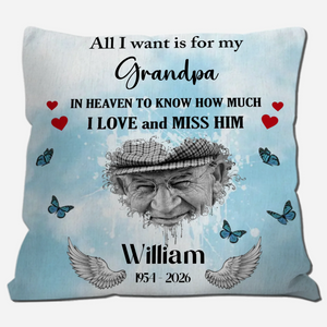 Forever Remembered Grandpa Pillow – Personalized Tribute Cushion - 89Prints