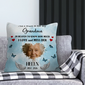 Grandma in Heaven Pillow – “All I Want” Personalized Tribute - 89Prints