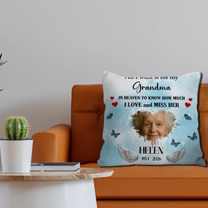 Grandma in Heaven Pillow – “All I Want” Personalized Tribute - 89Prints