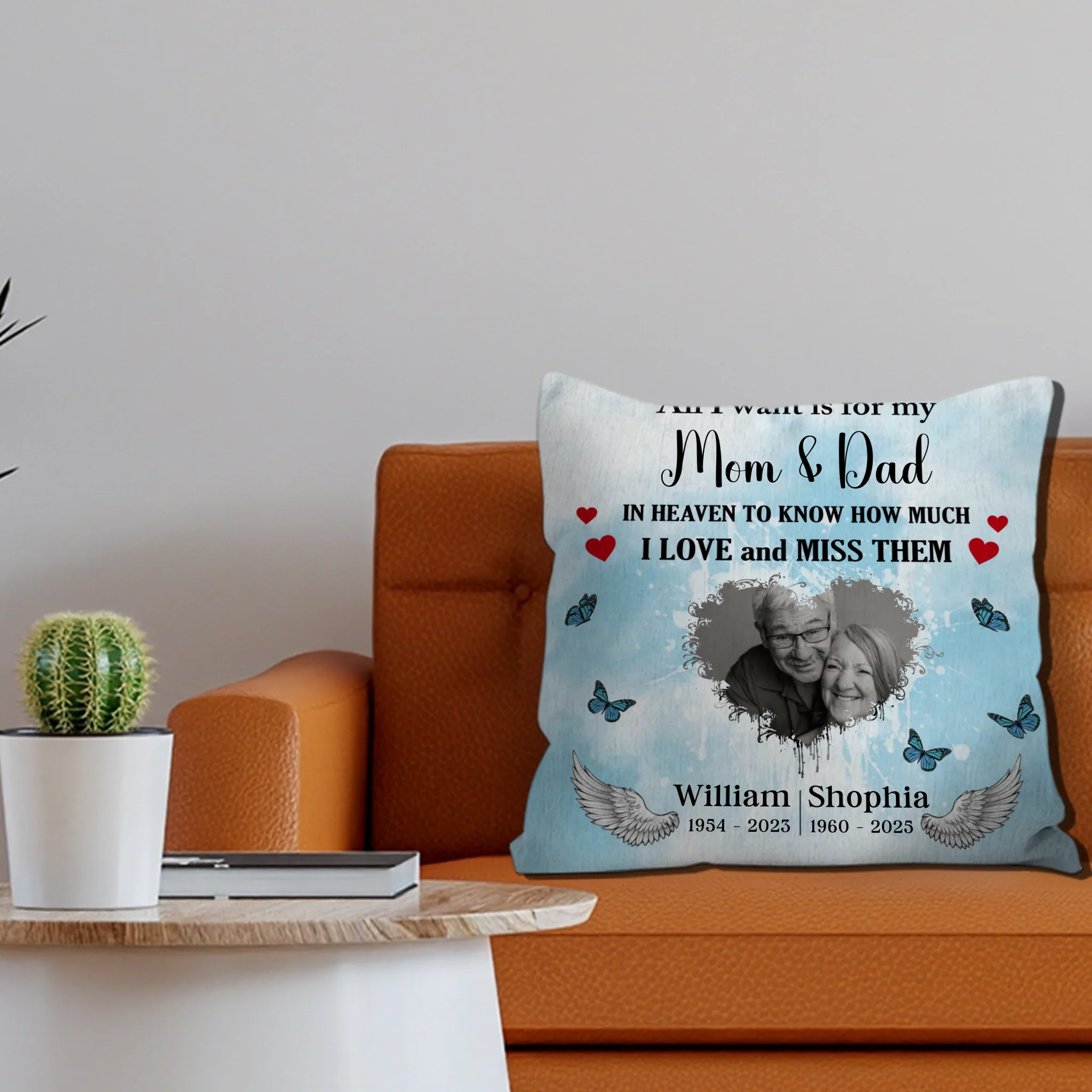 Soft & Loving – Personalized Pillow for Mom & Dad in Heaven - 89Prints