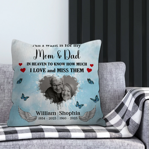 Soft & Loving – Personalized Pillow for Mom & Dad in Heaven - 89Prints