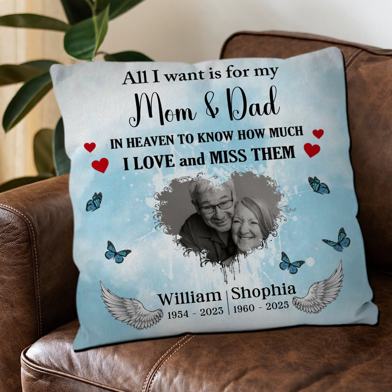 Soft & Loving – Personalized Pillow for Mom & Dad in Heaven - 89Prints