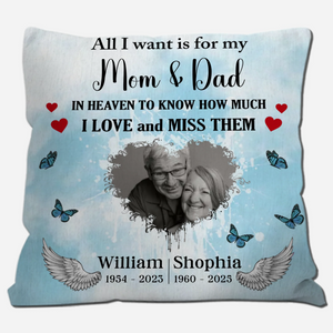 Soft & Loving – Personalized Pillow for Mom & Dad in Heaven - 89Prints