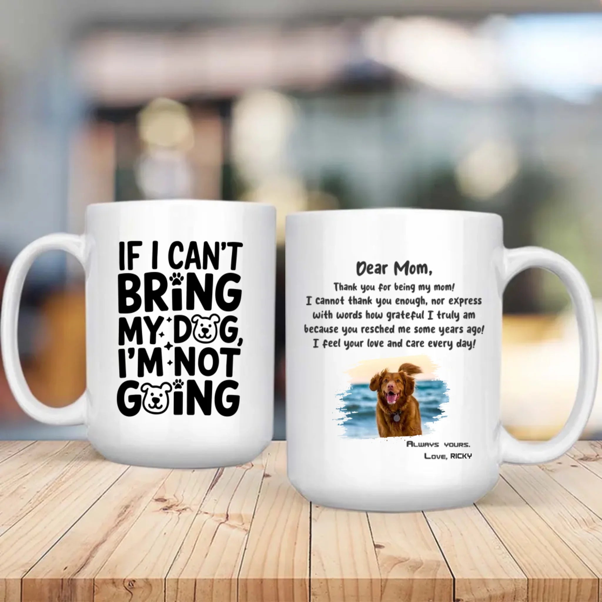 If I Can’t Bring My Dog I’m Not Going – Custom Magic Mug with Dog Photo - 89Prints