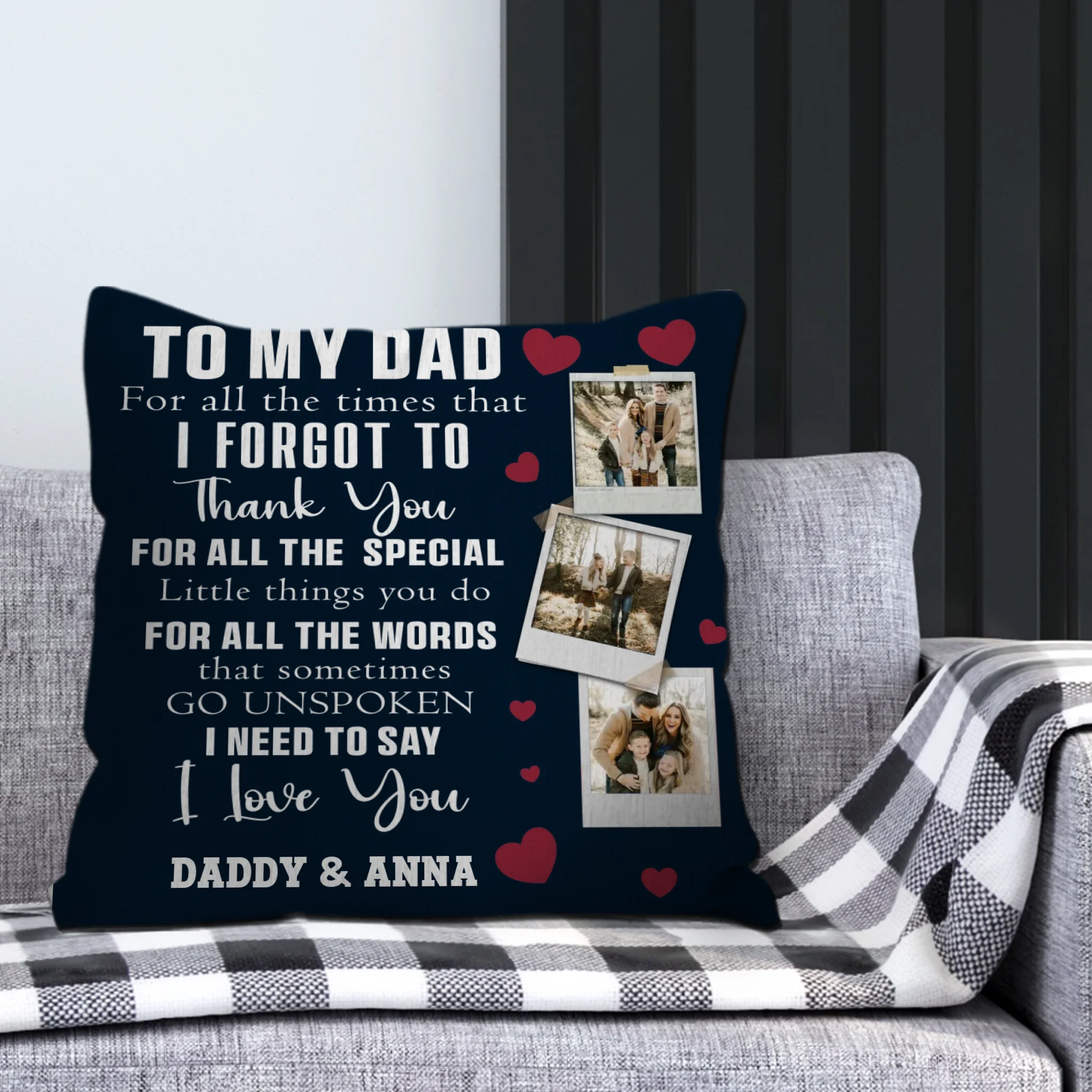 Personalized Pillow to Show Love & Thanks - To My Dad - 89Prints