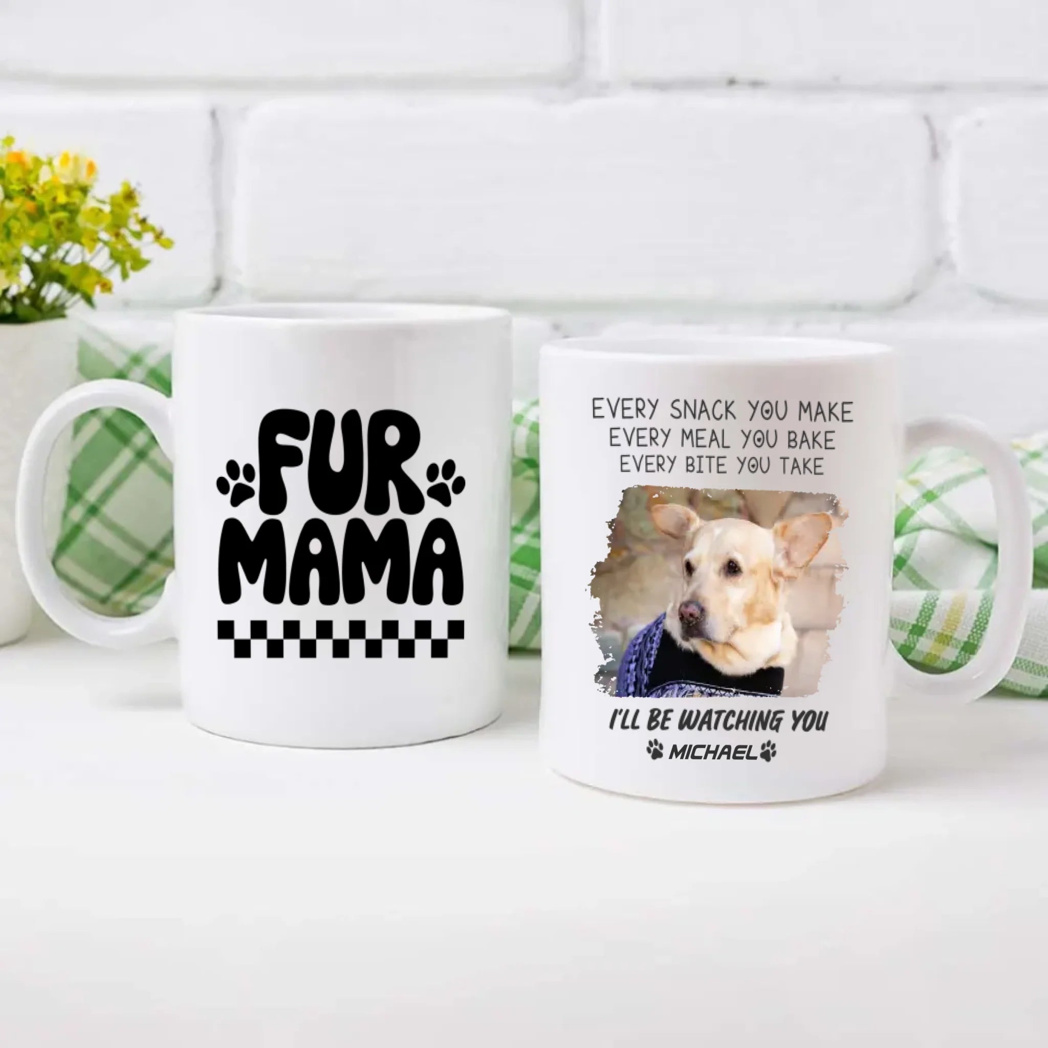 Fur Mama Personalized Dog Mug – Funny “I’ll Be Watching You” Gift for Dog Lovers – 89Prints