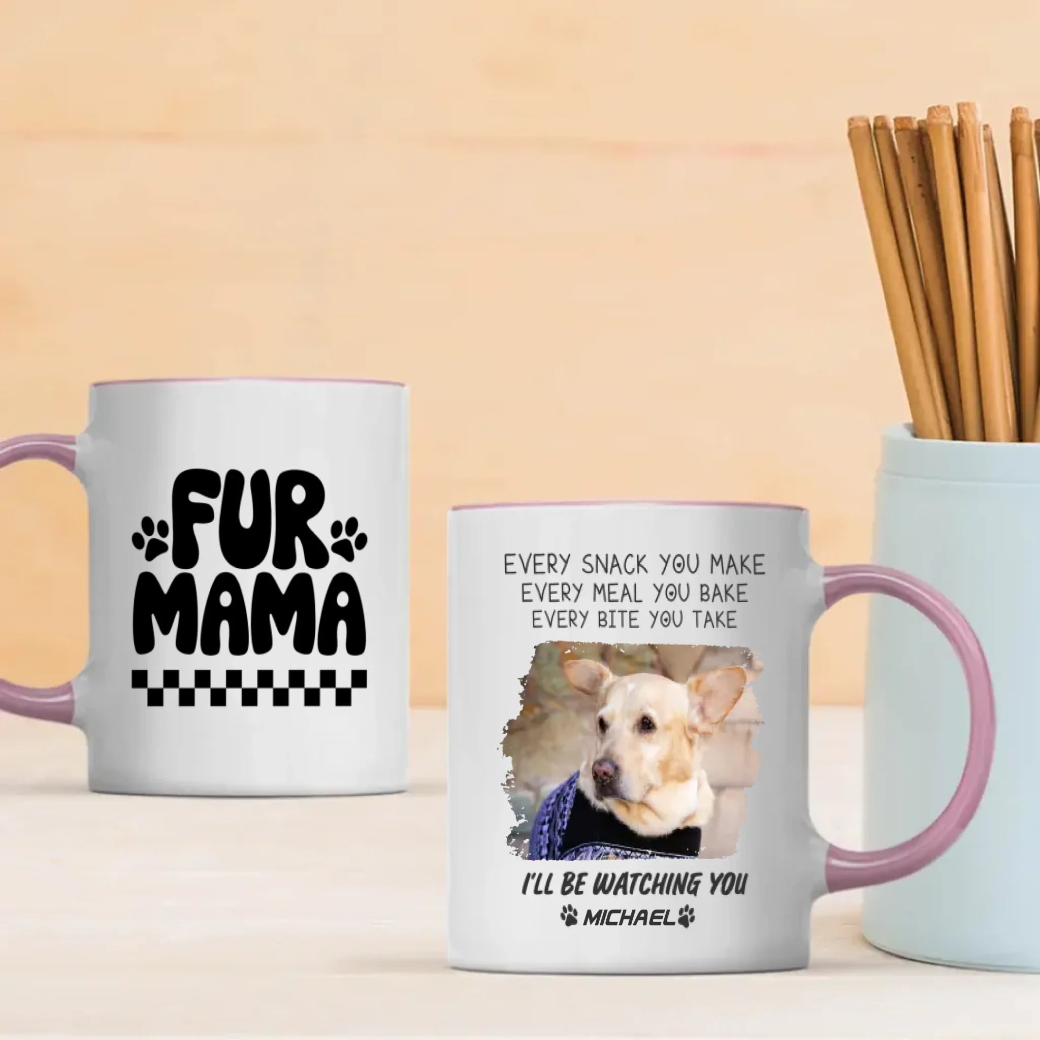 Fur Mama Personalized Dog Mug – Funny “I’ll Be Watching You” Gift for Dog Lovers – 89Prints