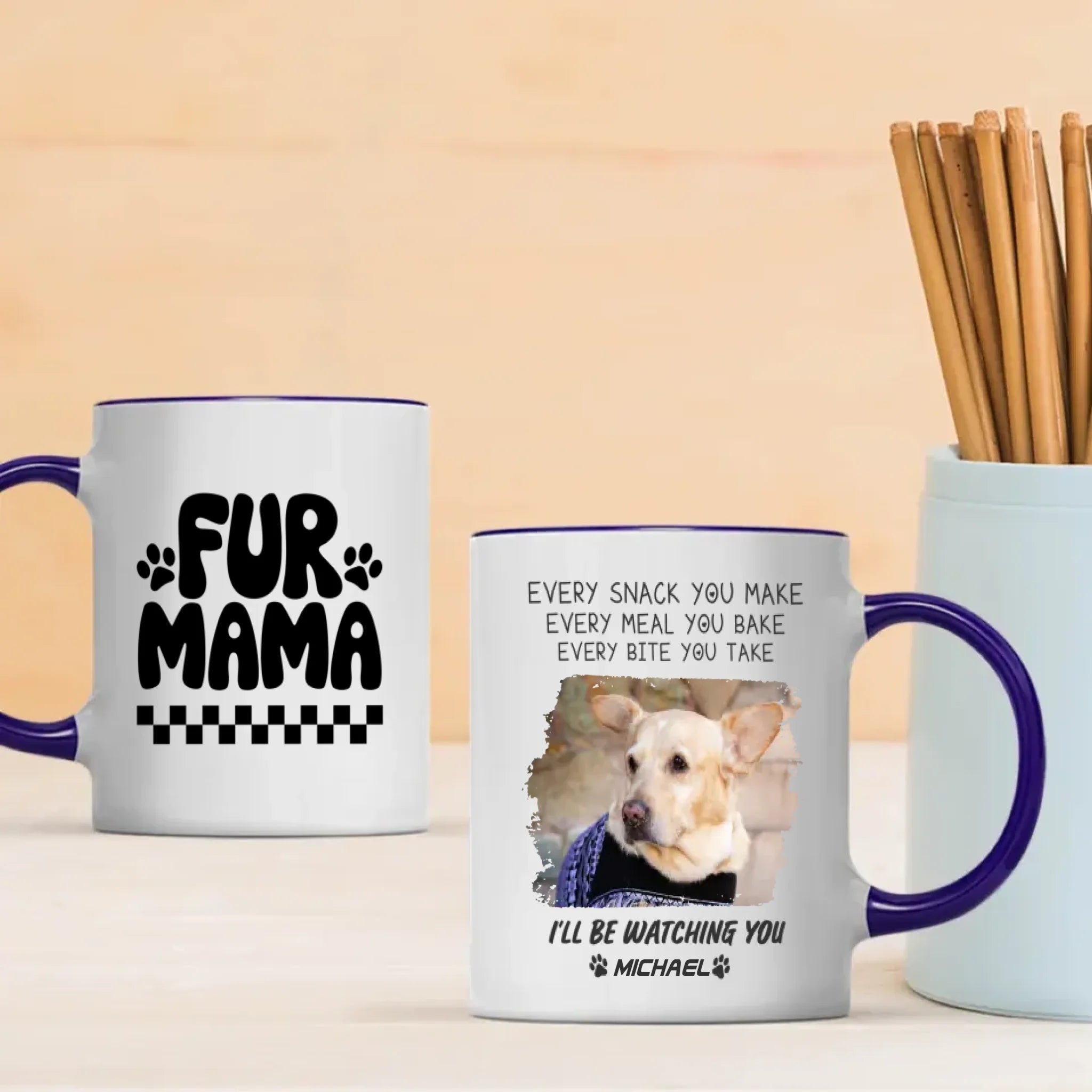 Fur Mama Personalized Dog Mug – Funny “I’ll Be Watching You” Gift for Dog Lovers – 89Prints