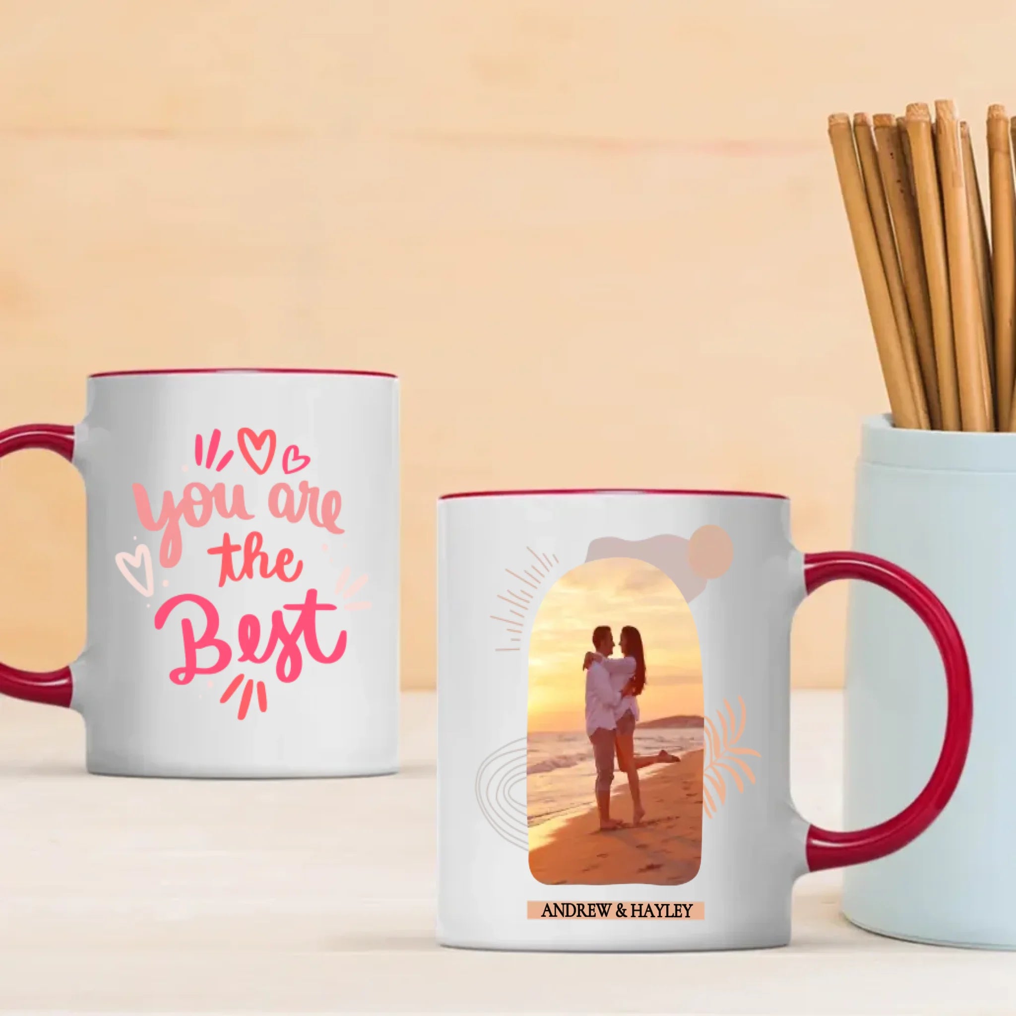 Personalized Couple Mug with Printed Photo and “You Are The Best” Message - 89Prints