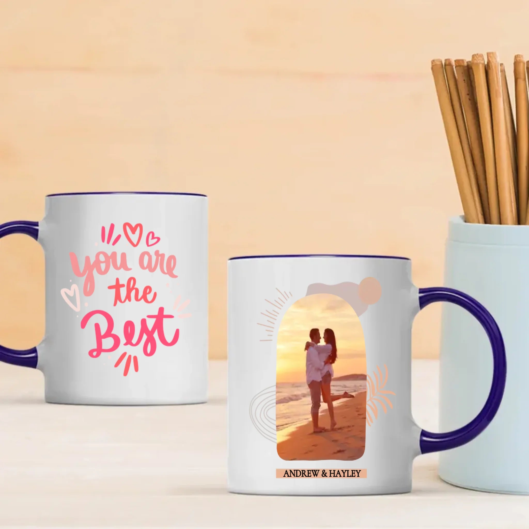 Personalized Couple Mug with Printed Photo and “You Are The Best” Message - 89Prints
