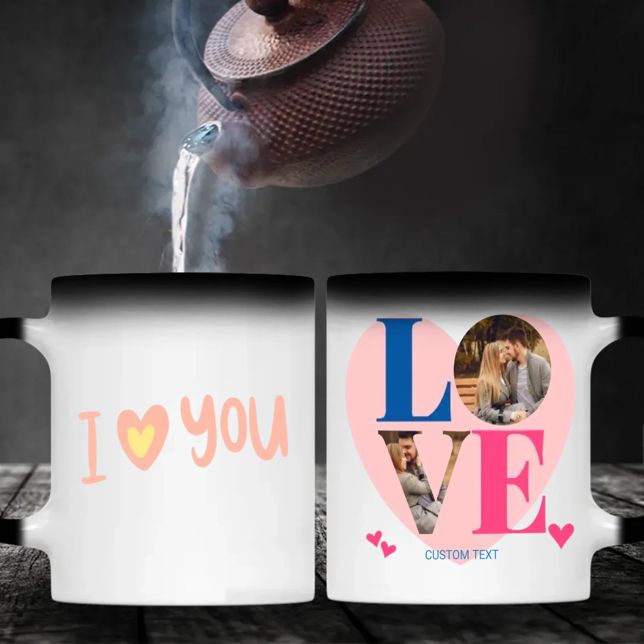 Heart-Shaped Couple Mugs for Lovers – A Perfect Gift to Connect Two Hearts - 89Prints