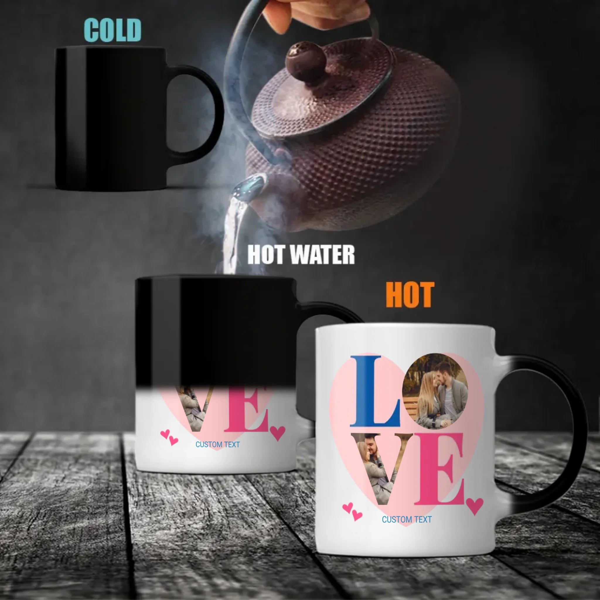 Heart-Shaped Couple Mugs for Lovers – A Perfect Gift to Connect Two Hearts - 89Prints