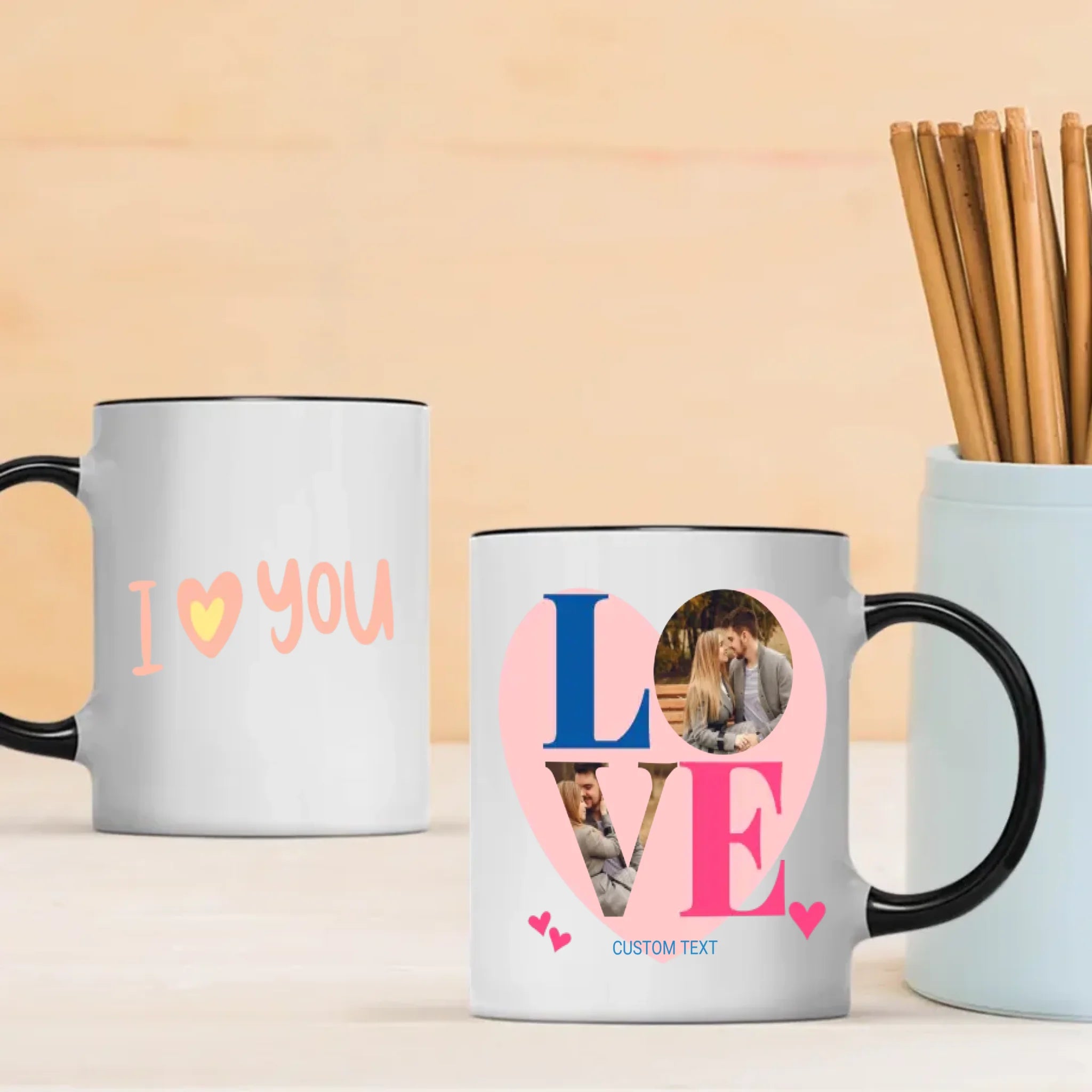 Heart-Shaped Couple Mugs for Lovers – A Perfect Gift to Connect Two Hearts - 89Prints