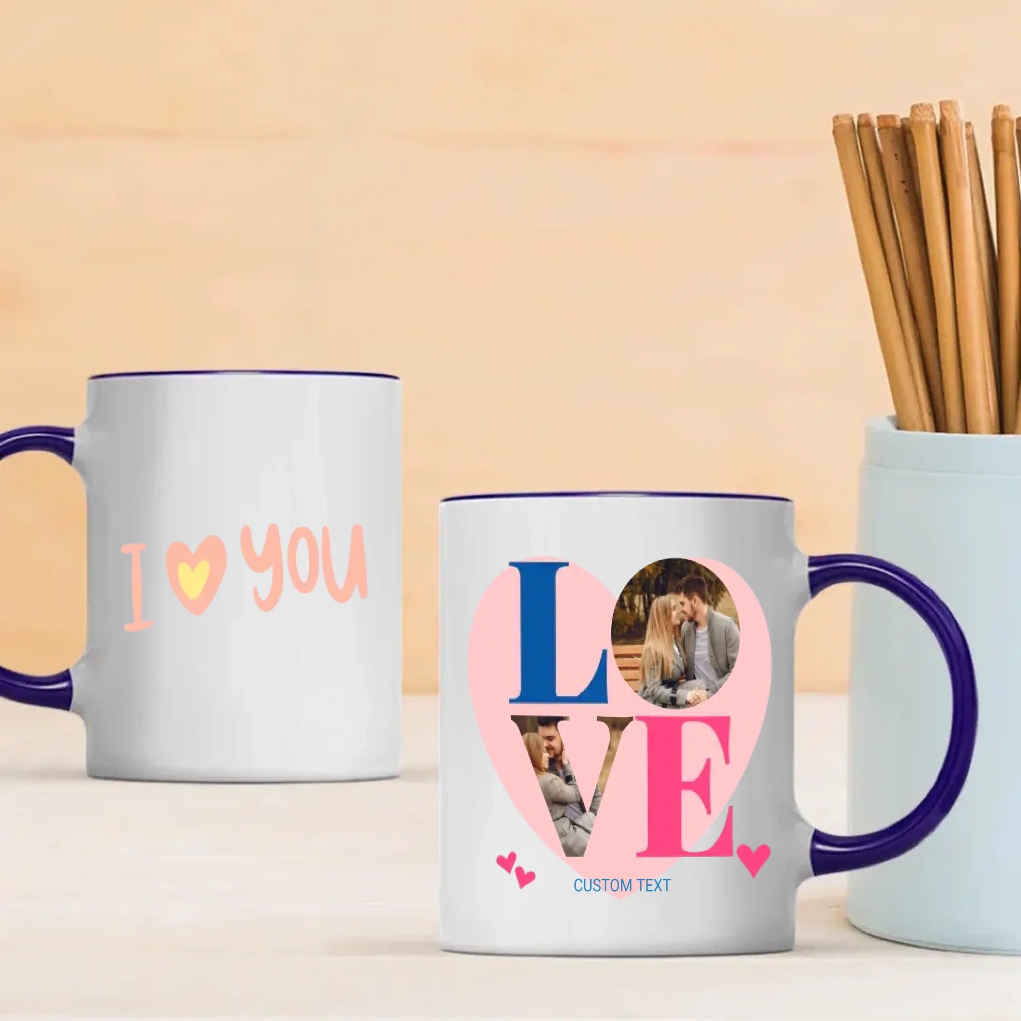 Heart-Shaped Couple Mugs for Lovers – A Perfect Gift to Connect Two Hearts - 89Prints
