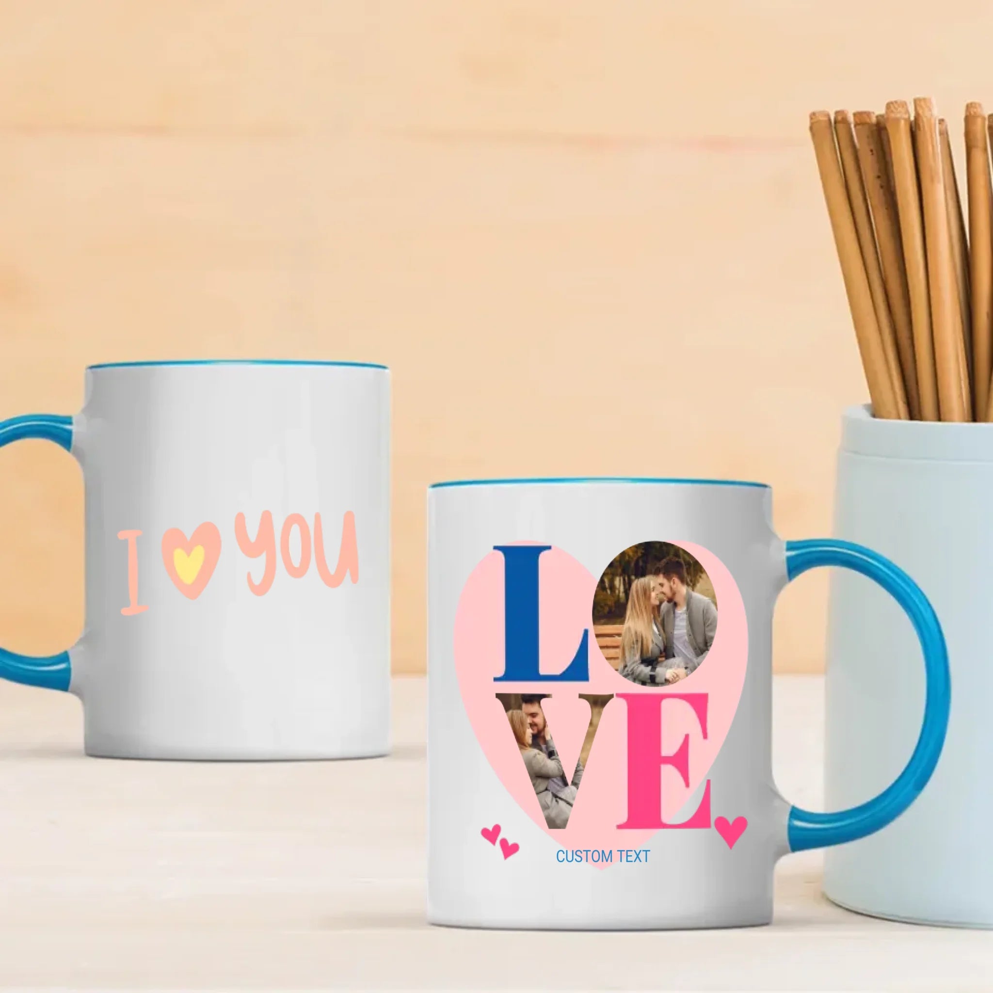 Heart-Shaped Couple Mugs for Lovers – A Perfect Gift to Connect Two Hearts - 89Prints