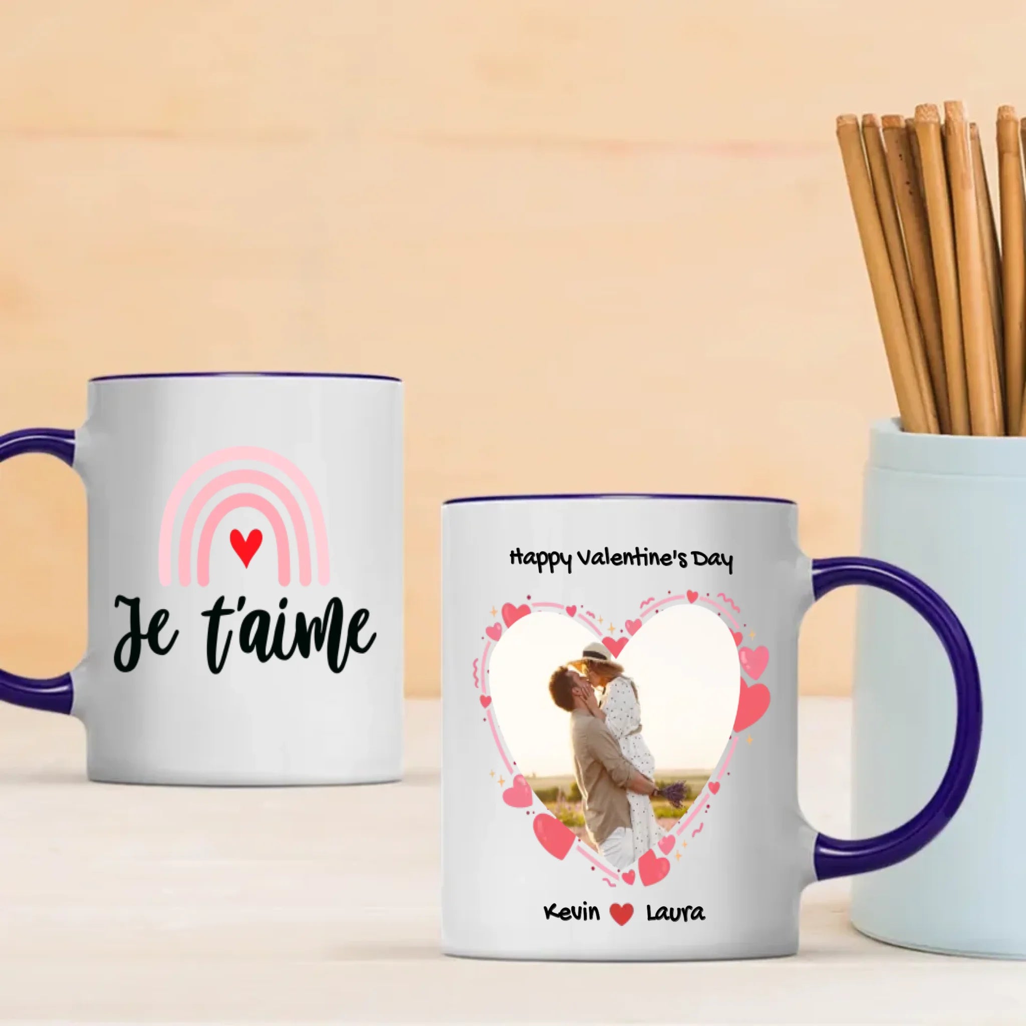 Unique Colored Rim Love Mug – Add a Stylish Touch to Your Love - 89Prints