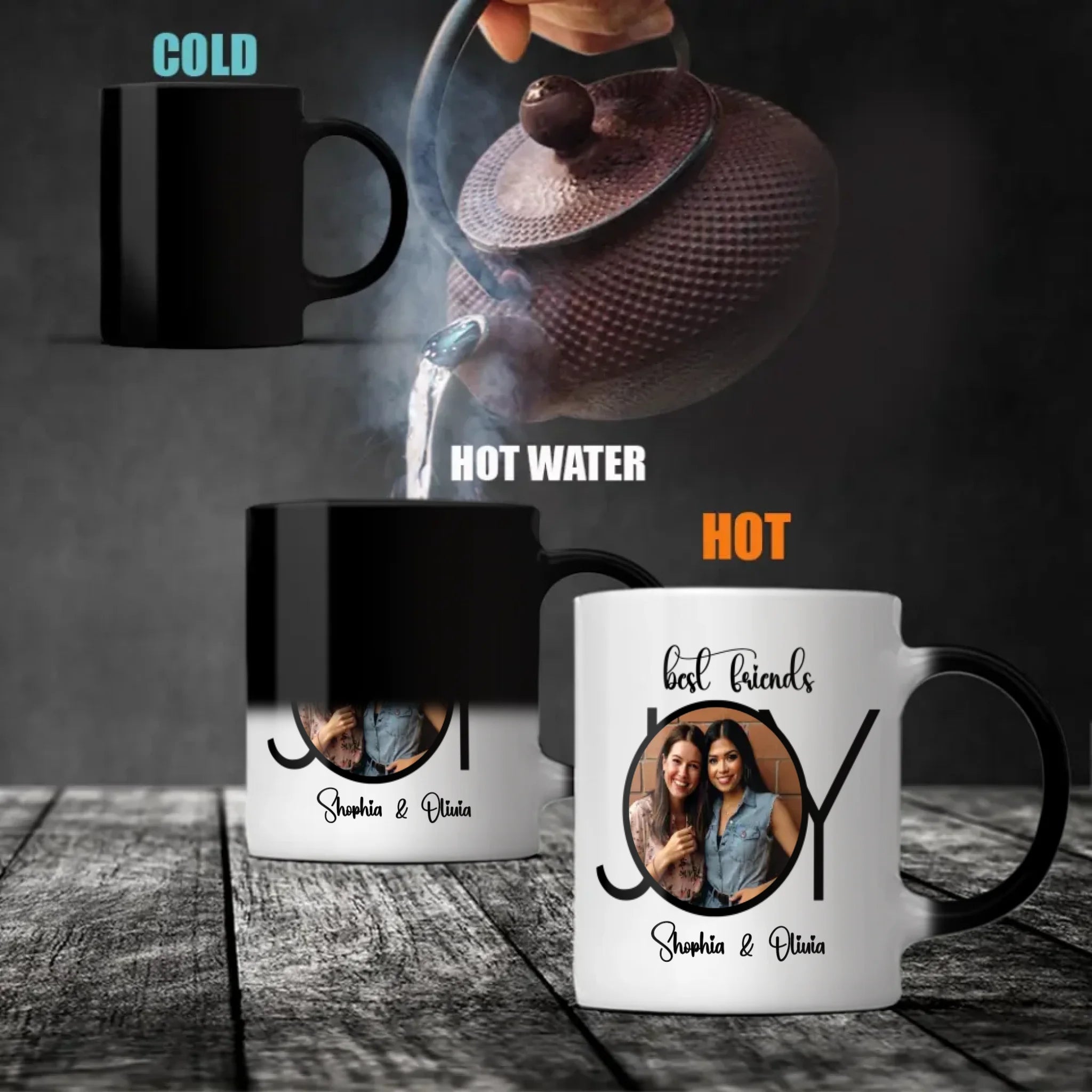 Personalized Heat Reveal Mug – Bestie Magic Gift Cup - 89Prints