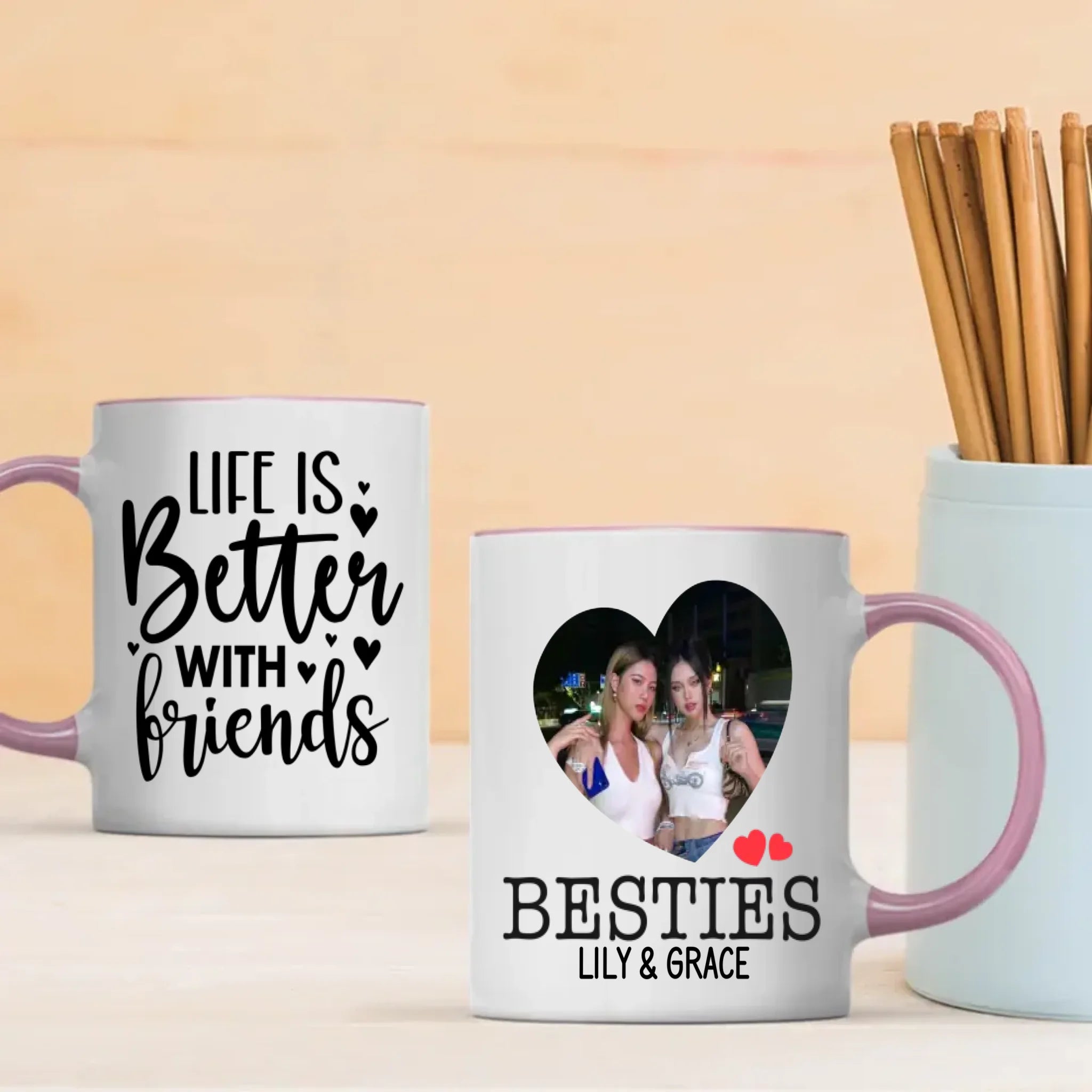Life Is Better with Friends Personalized Mug – Perfect Bestie Gift - 89Prints