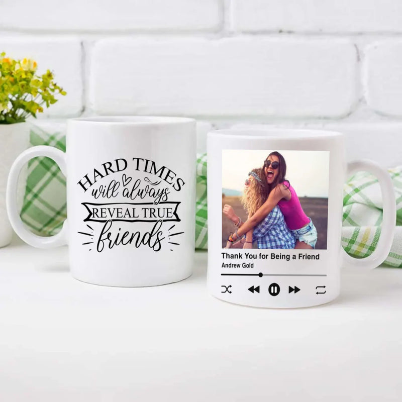 Personalized Bestie Mug – Hard Time Will Always Reveal True Friend Quote | 89Prints