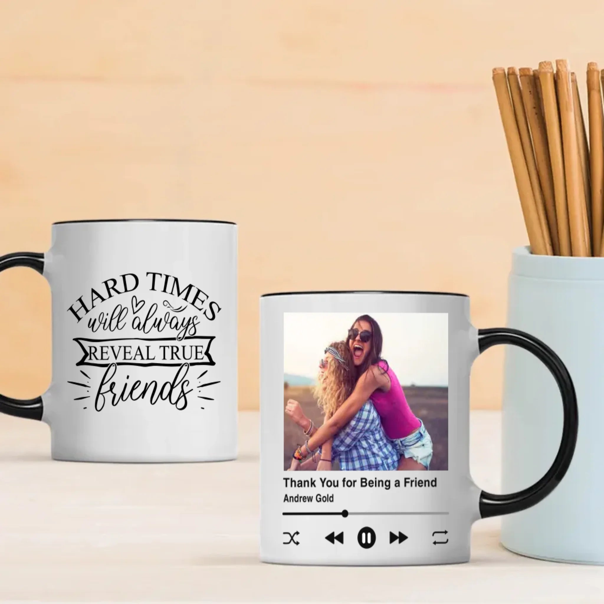 Personalized Bestie Mug – Hard Time Will Always Reveal True Friend Quote | 89Prints