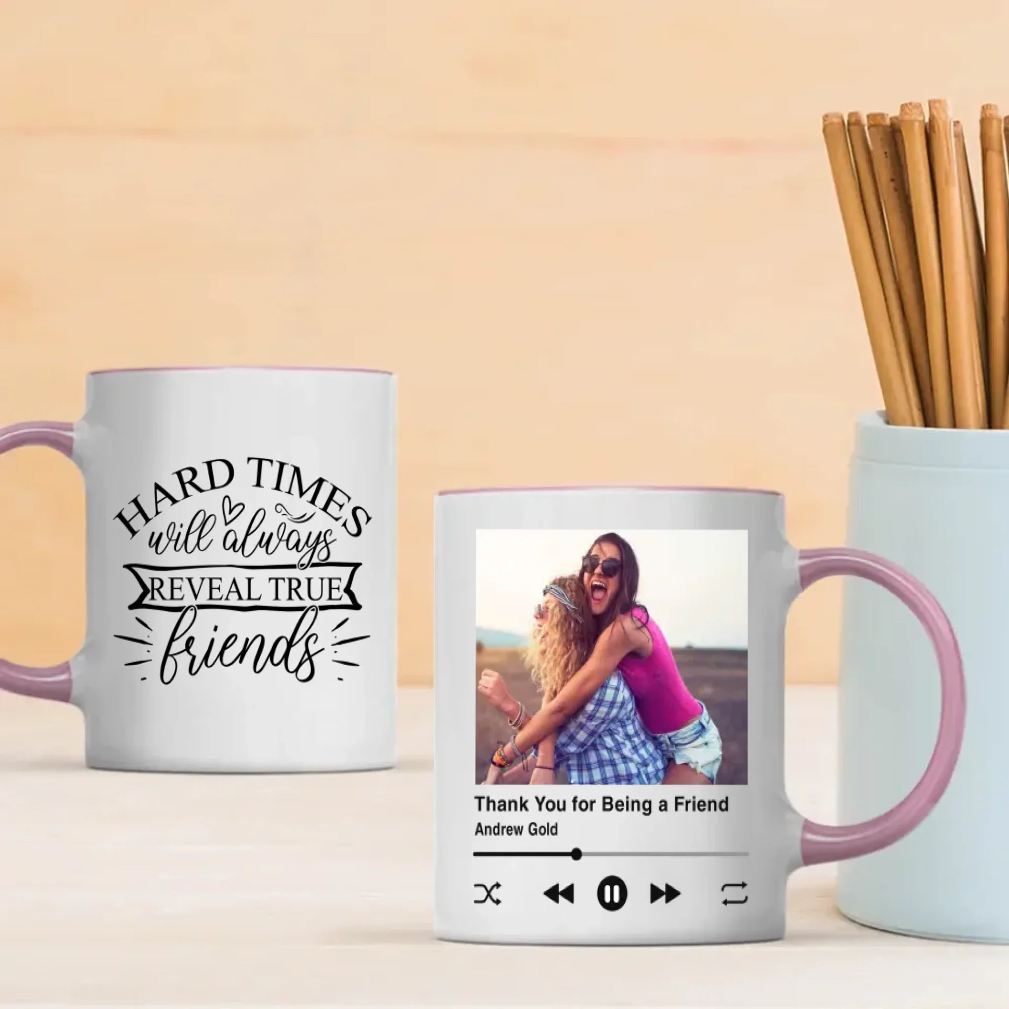 Personalized Bestie Mug – Hard Time Will Always Reveal True Friend Quote | 89Prints