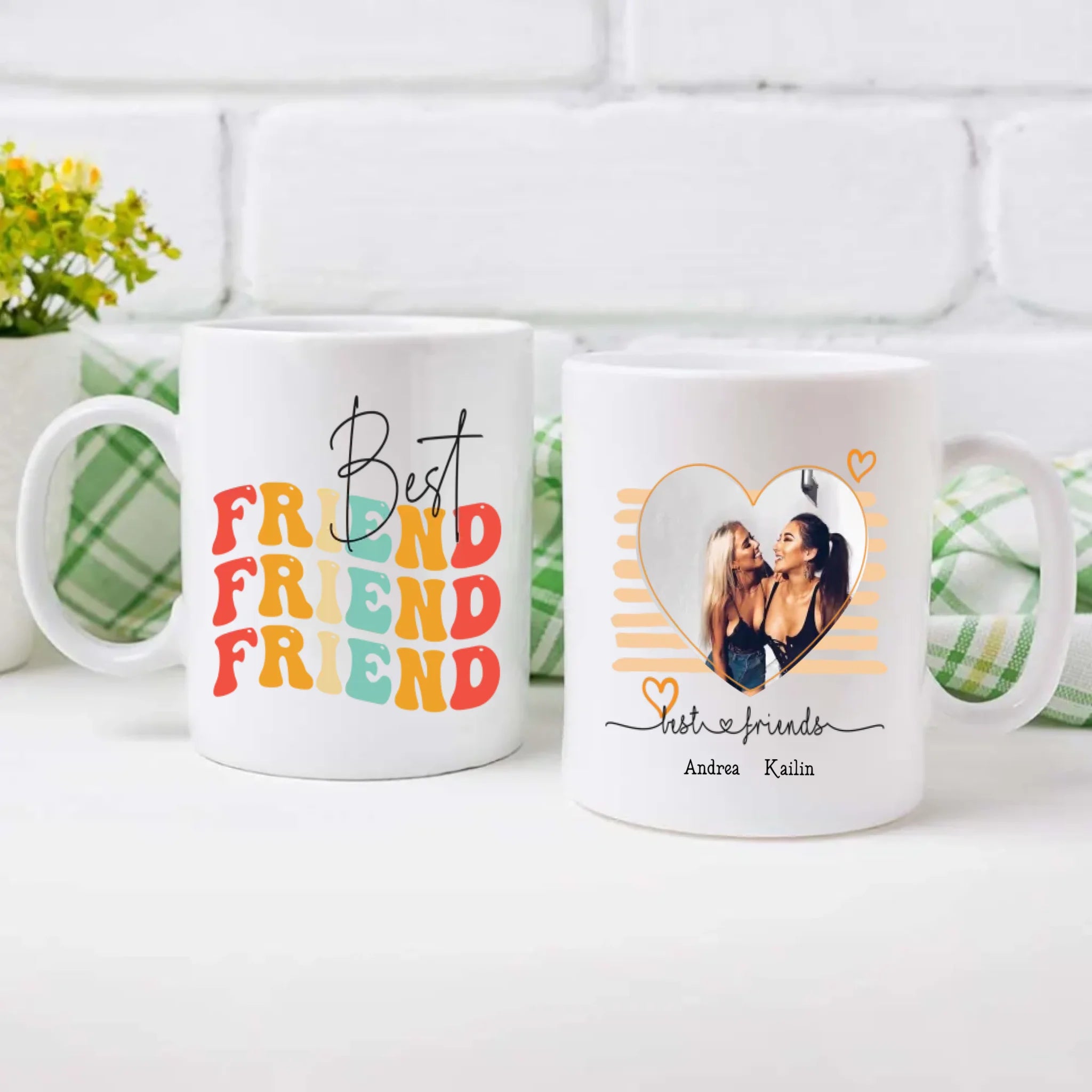 Custom Best Friend Mug – Personalized Photo & Name Friendship Gift - 89Prints