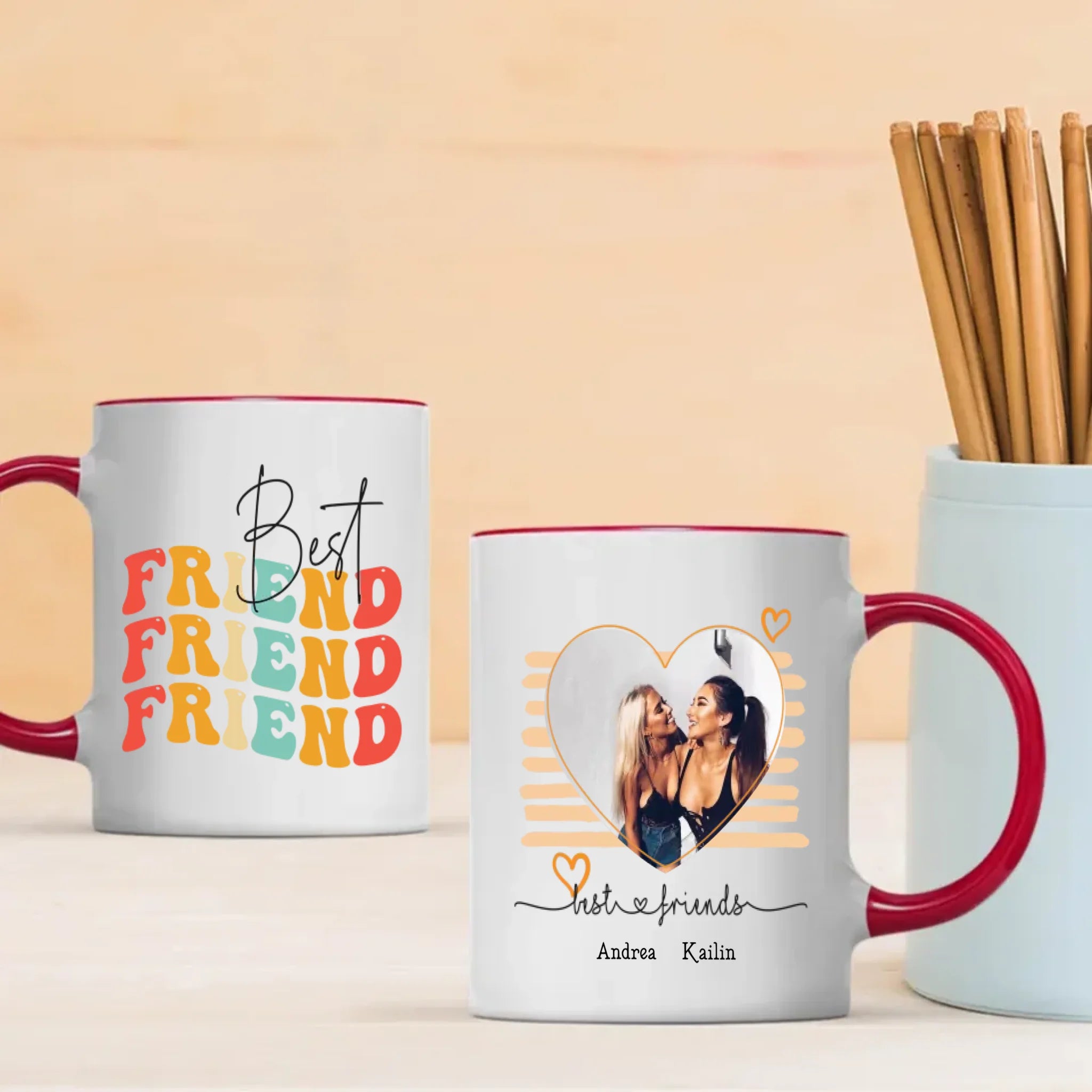 Custom Best Friend Mug – Personalized Photo & Name Friendship Gift - 89Prints