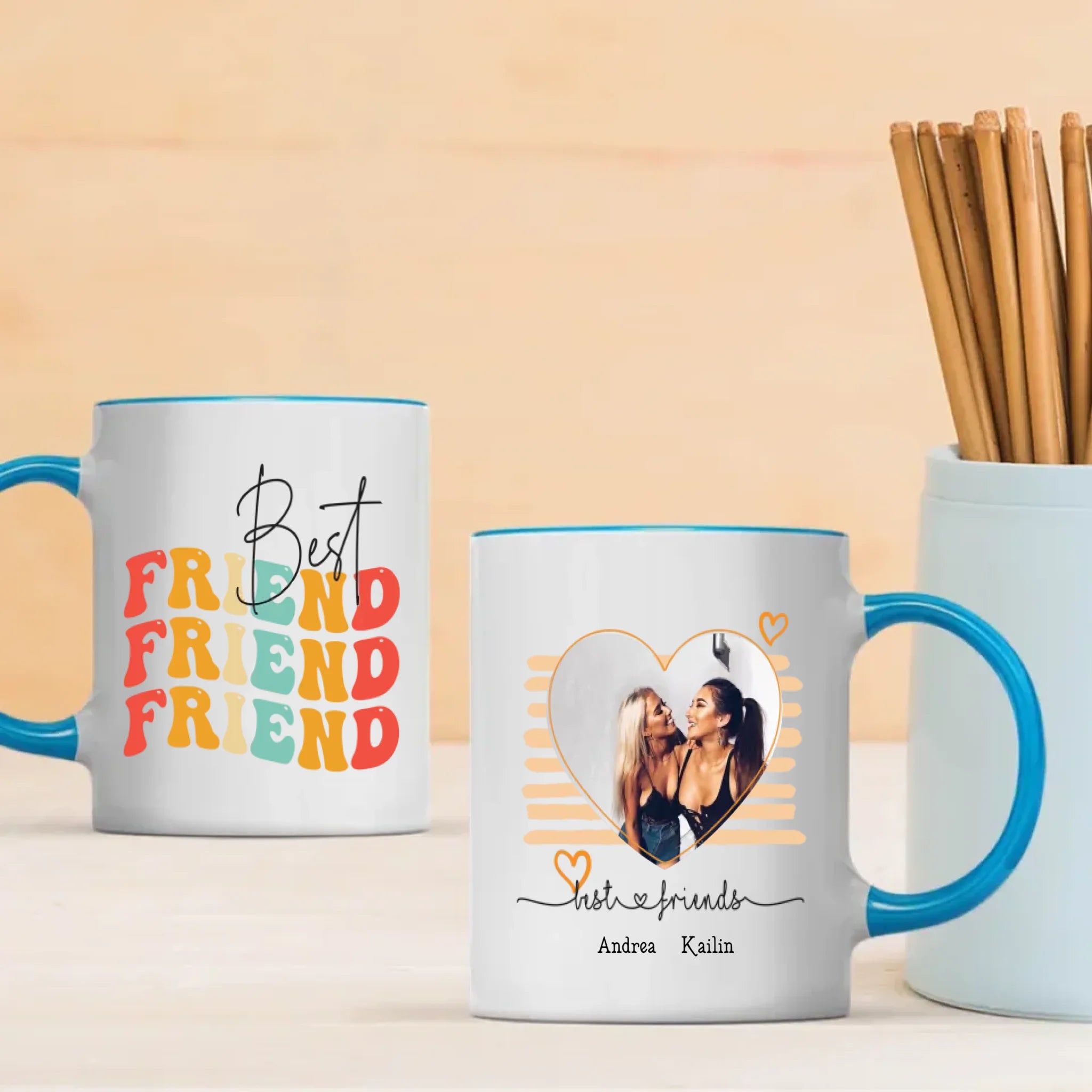 Custom Best Friend Mug – Personalized Photo & Name Friendship Gift - 89Prints