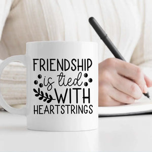 Friendship Is Tied with Heartstrings – Personalized Bestie Mug - 89Prints