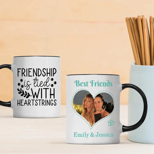 Friendship Is Tied with Heartstrings – Personalized Bestie Mug - 89Prints