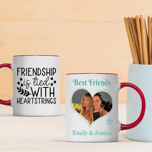 Friendship Is Tied with Heartstrings – Personalized Bestie Mug - 89Prints