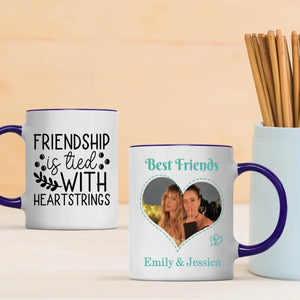 Friendship Is Tied with Heartstrings – Personalized Bestie Mug - 89Prints