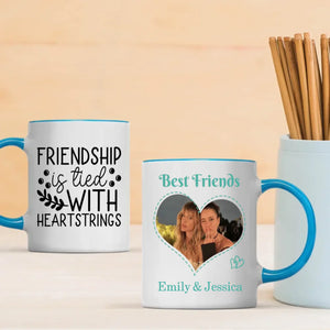 Friendship Is Tied with Heartstrings – Personalized Bestie Mug - 89Prints