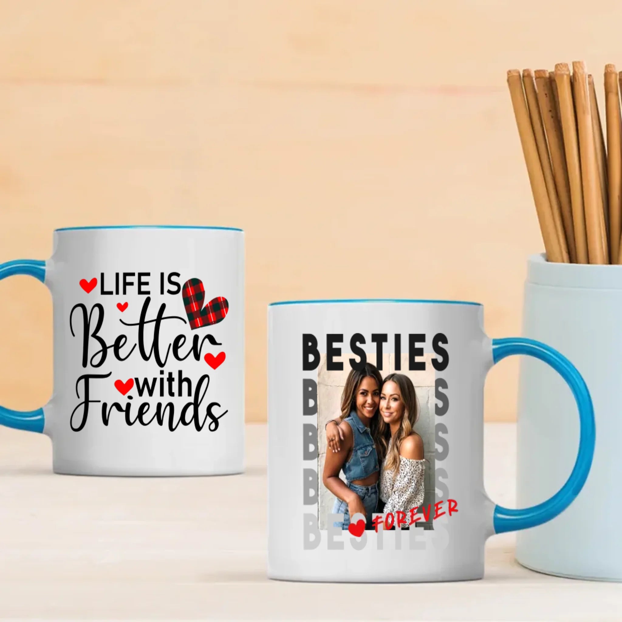 Personalised Custom Mug Design – Life Is Better with Friend Mug – 89Prints