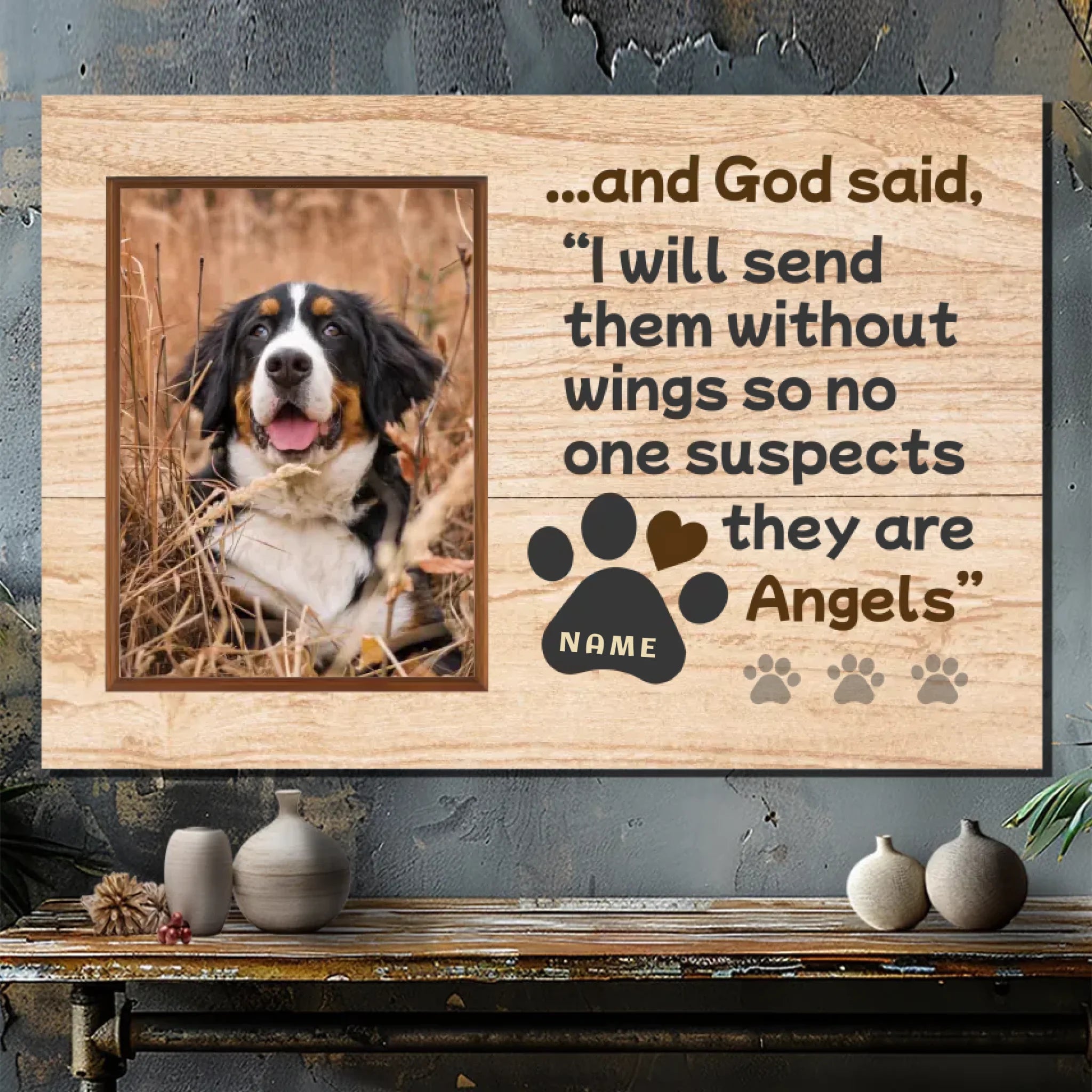 Personalized Canvas Gift for Your Pet: Wingless Angel - Celebrating Eternal Love
