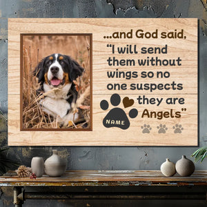 Personalized Canvas Gift for Your Pet: Wingless Angel - Celebrating Eternal Love