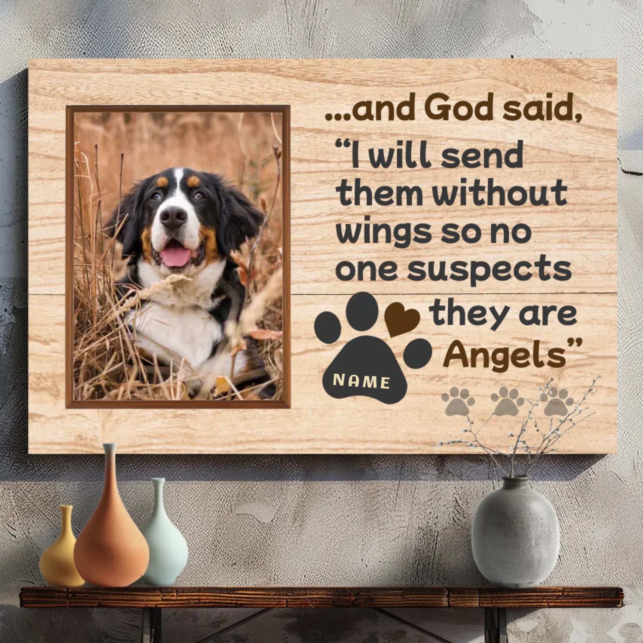 Personalized Canvas Gift for Your Pet: Wingless Angel - Celebrating Eternal Love