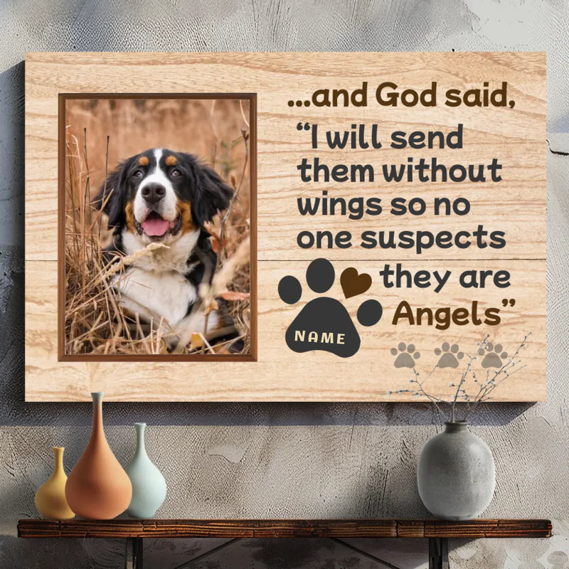 Personalized Canvas Gift for Your Pet: Wingless Angel - Celebrating Eternal Love