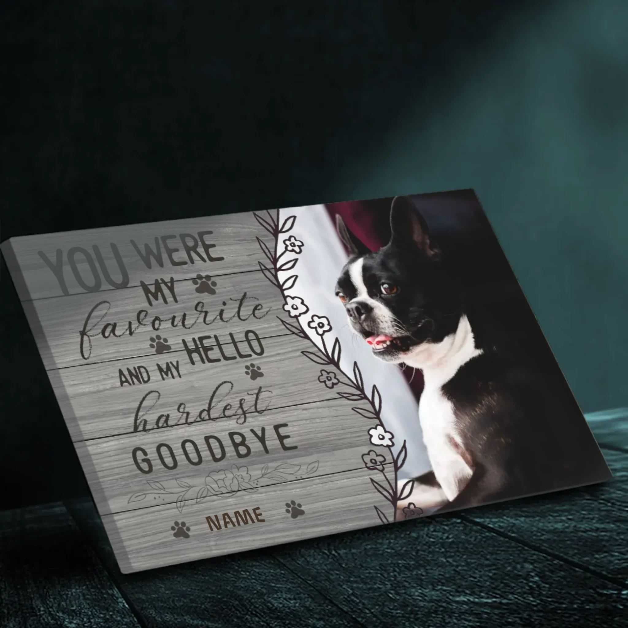 Custom Canvas with Photos and Names: The Hardest Goodbye - 89Prints