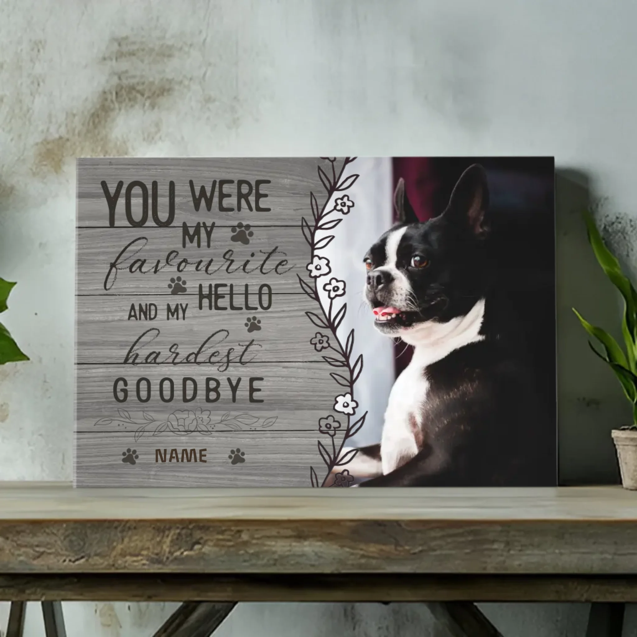 Custom Canvas with Photos and Names: The Hardest Goodbye - 89Prints