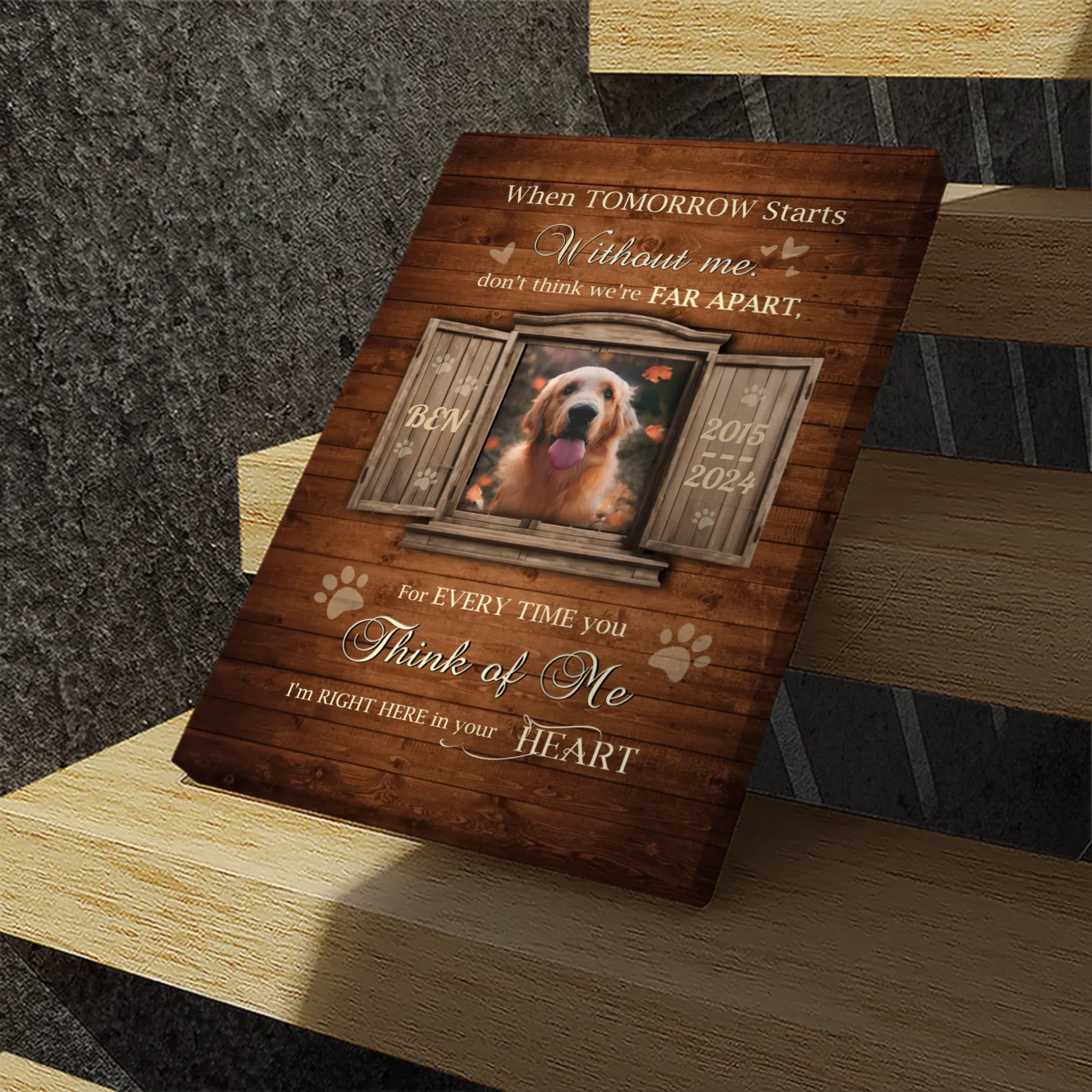 Personalized Pet Loss Canvas - Moments Forever In The Heart